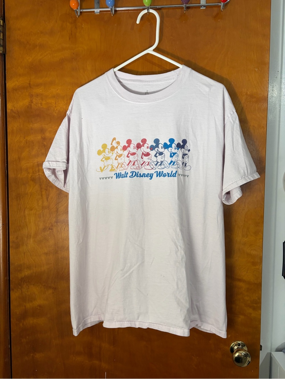Disney Men’s Light Pink Walt Disney World Mickey Graphic Tee
